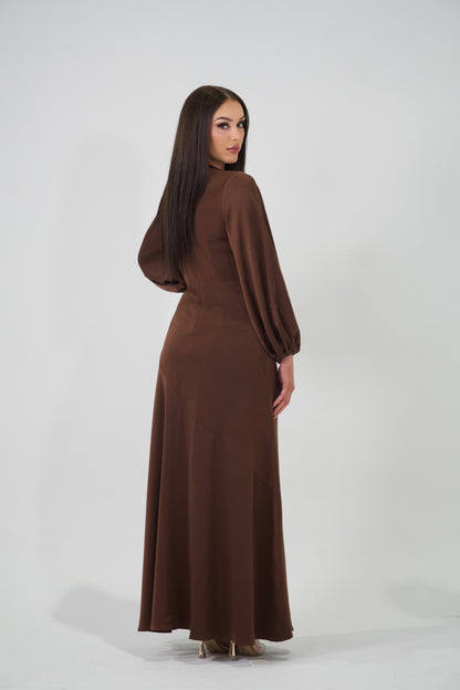 NOOR | BROWN MAXI DRESS