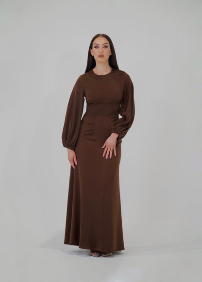 NOOR | BROWN MAXI DRESS